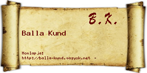Balla Kund névjegykártya